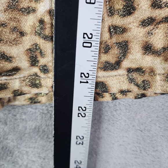 Chico's Brown Leopard Print Jacket Button Up Front Pockets Long Sleeve Size 1 - Picture 11 of 12